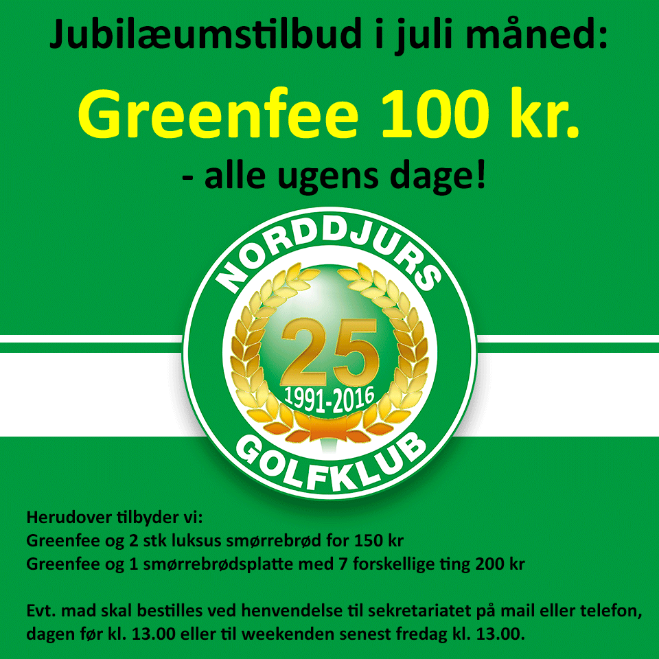 greenfee kun 100 kr.